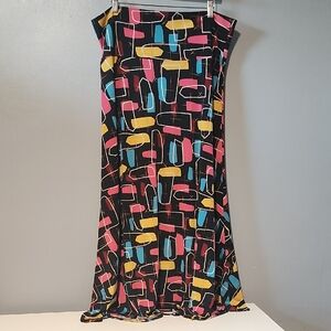 Lula Roe Colorful Geometric Print Maxi Skirt